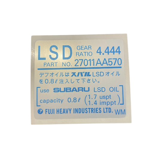 Genuine Subaru LSD Sticker