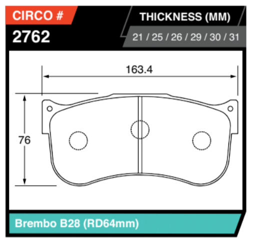 Mercedes GT3 Front 29mm Brake Pads