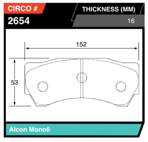 Circo MB2654-18 Alcon 6-Pot Caliper
