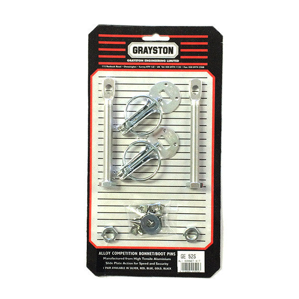 Bonnet Pin Kit - Grayston Silver Alloy