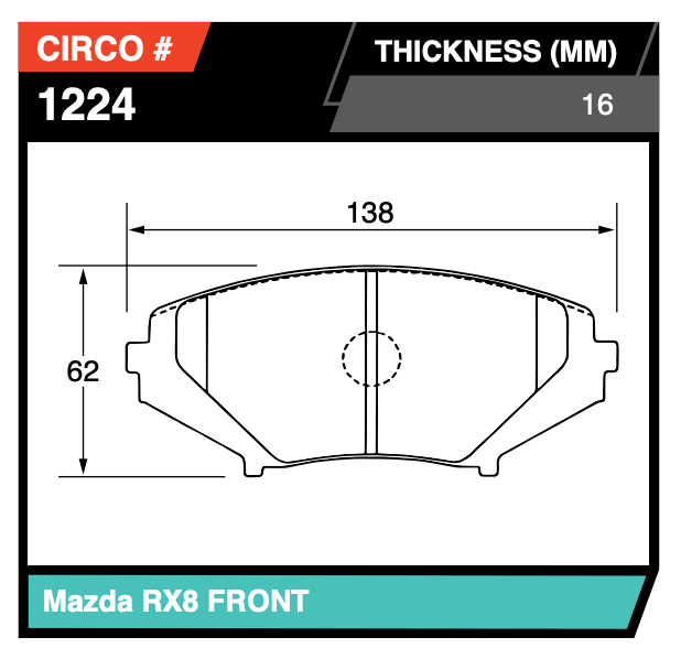Race car Mazda RX8 Front Pads