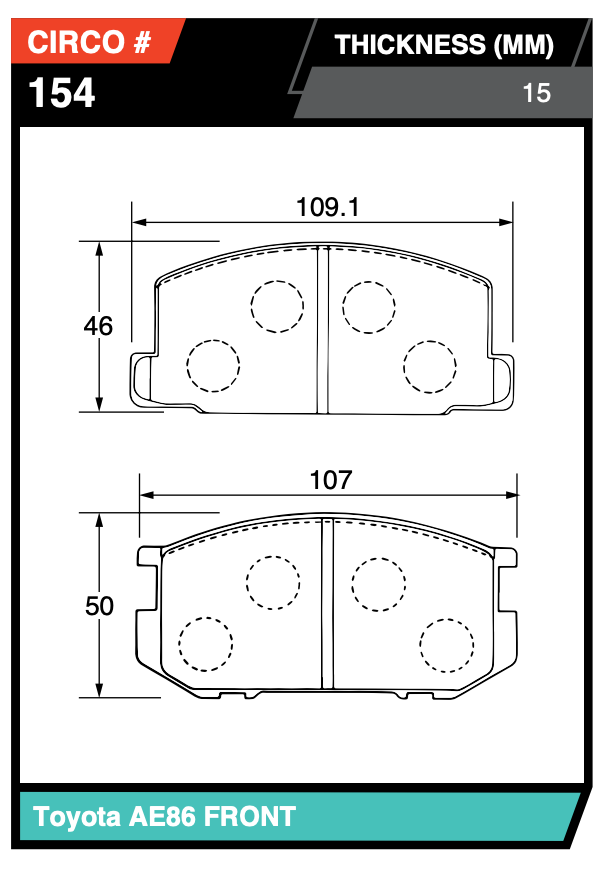 Toyota Corolla AE86 Front Brake Pads