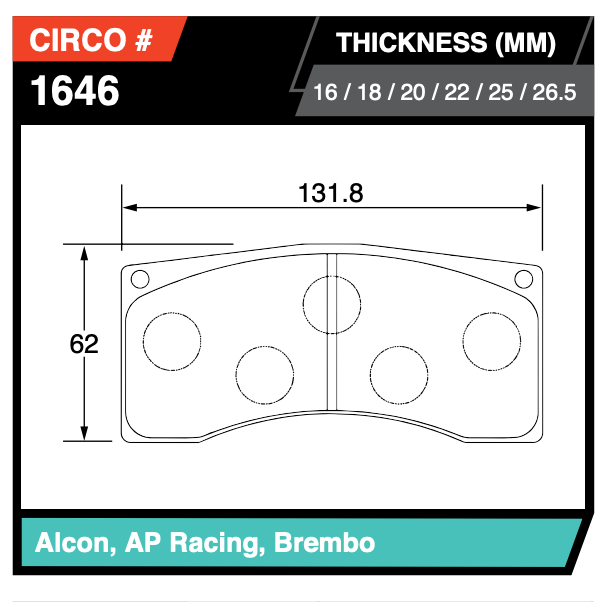 Circo MB1646 Brembo 4pot - GT3 Rear