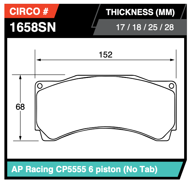 AP 6-Pot Caliper brake pads