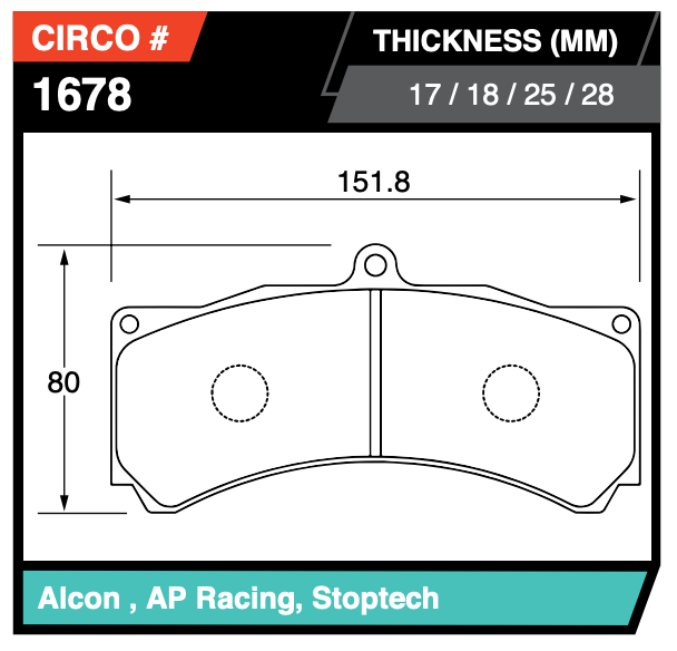 AP 6-pot Caliper 18mm Brake Pads