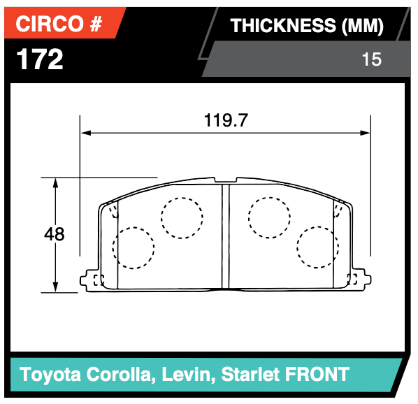 Toyota Corolla AE92/AE101/AE111 Brake Pads