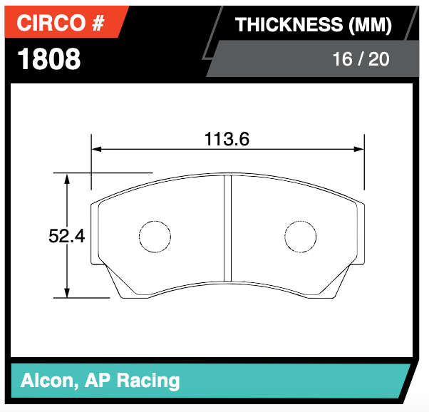 AP 4-Pot Caliper 16mm Brake Pads
