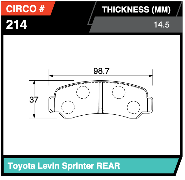  Toyota Corolla AE86 Rear Brake Pads