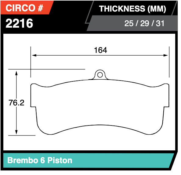 Circo MB2216 Brembo 6pot GT3 car Front