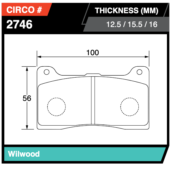 Willwood 4Pot 12.5mm Brake Pads