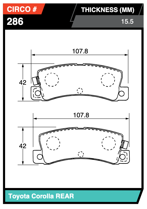 Toyota Corolla AE92-AE111 Rear Brake Pads