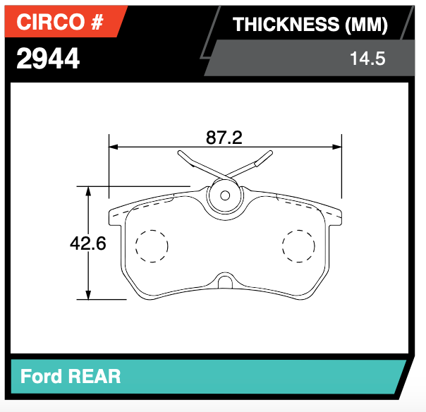  Ford Fiesta Rear Brake Pads
