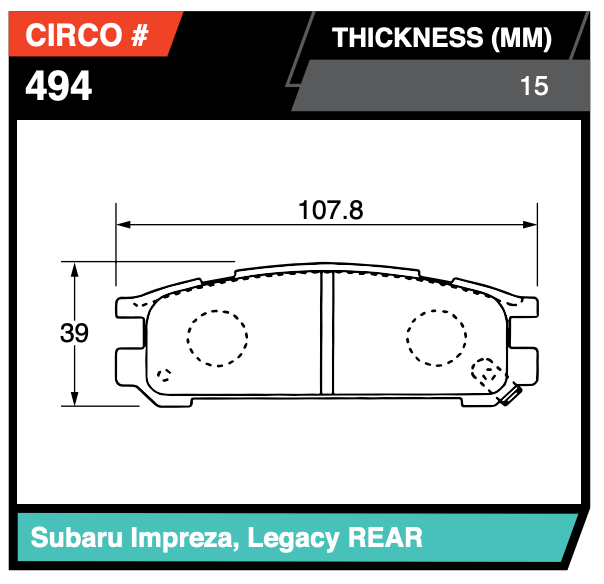 Circo MB494 Subaru Single Piston Rear