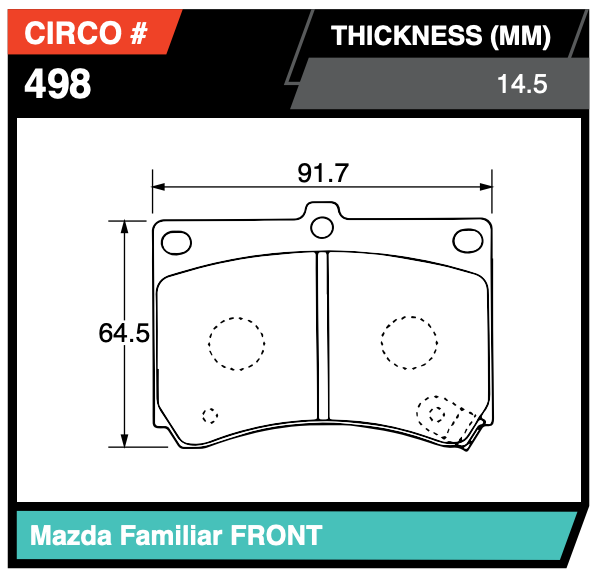 Mazda Familia Front Brake Pads