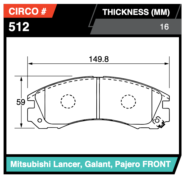 Mitsubishi EVO 1-9 RS Front Brake Pads