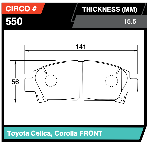 Toyota Corolla AE101/AE111 Superstrut Front Brake Pads