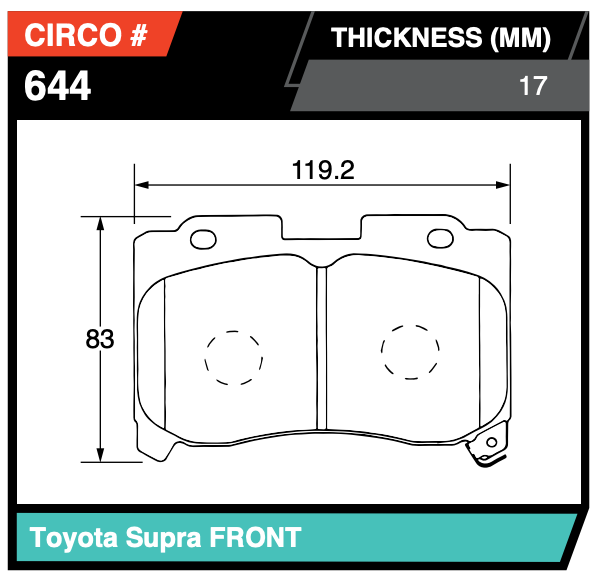 Circo MB644 Toyota Supra 4-Pot Front Pads