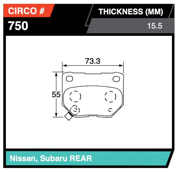 Nissan/Subaru Sumitomo 2-Pot Rear Brake Pads
