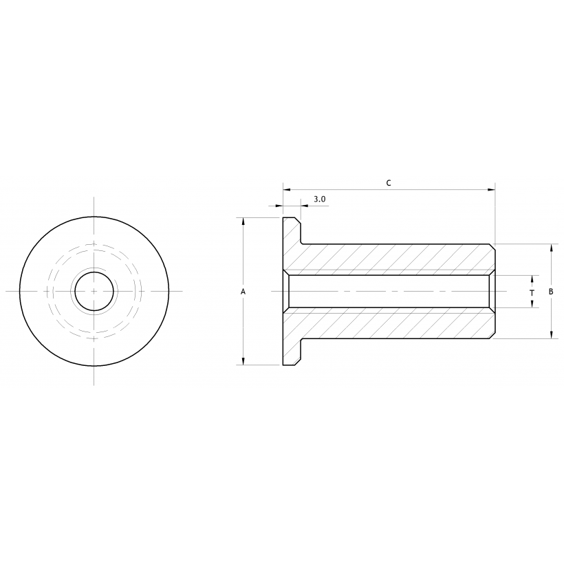 Stainless Steel Weld in Female Bush